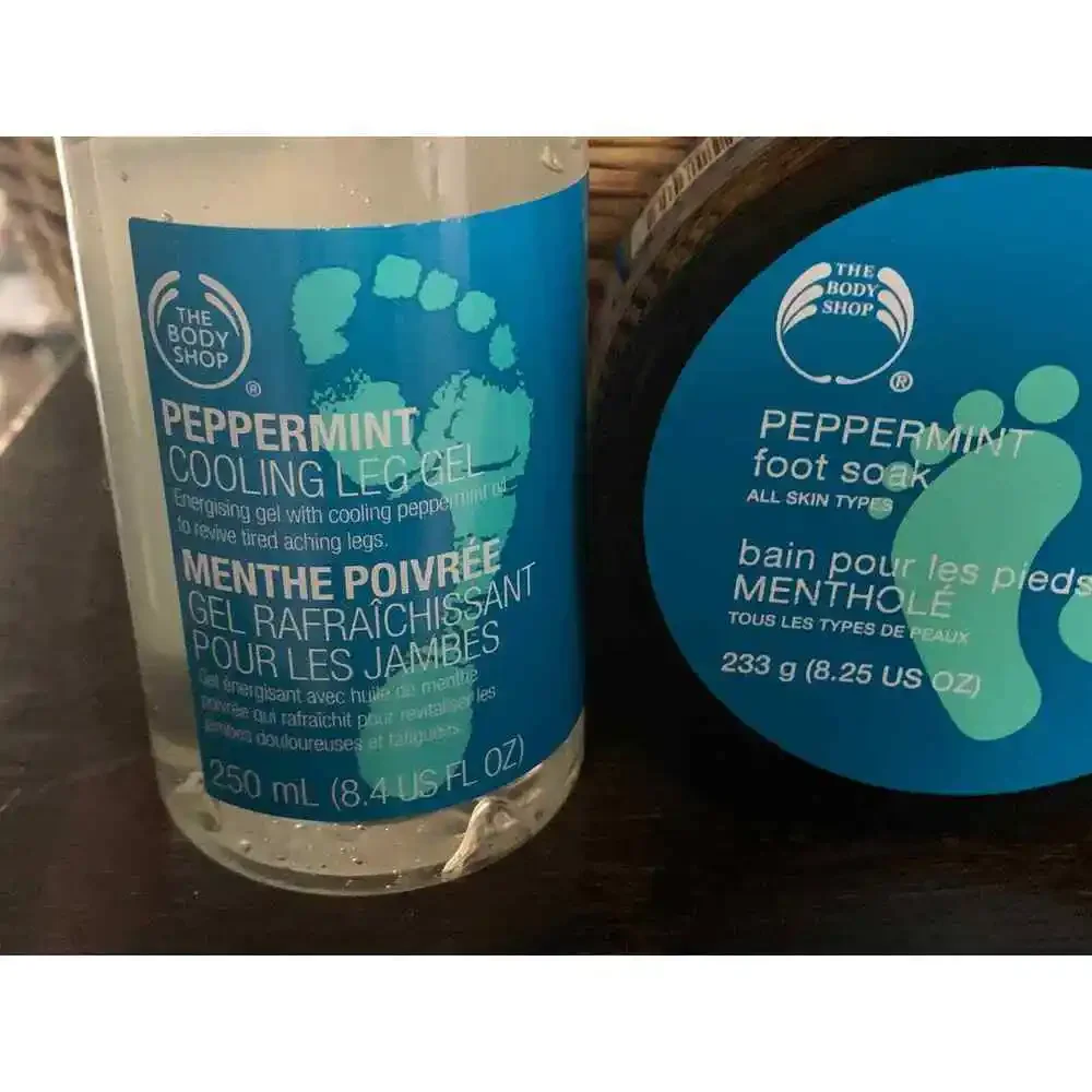 The Body Shop Peppermint Foot soak Cooling lotion gel lot rare Lot 3
